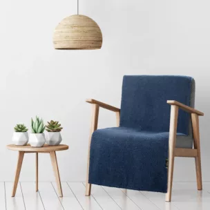 Narzuta, koc na fotel  70x160 cm granatowa o miękkiej strukturze BUKLA Eurofirany