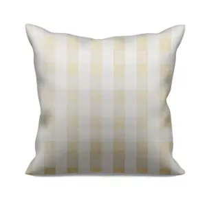 Poszewka szyta kremowo złocista z dwustronnej tkaniny, deseń w kratę z dodatkiem złotej nici