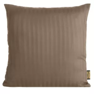 Poszewka na poduszkę 40x40 cm z satyny bawełnianej w prążki brązowa VERA Eurofirany