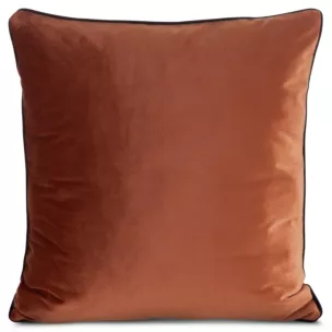 Poszewka na poduszkę 45x45 cm welwetowa o delikatnym połysku z ozdobną lamówką ceglasta GAJA 2 Eurofirany