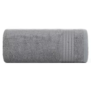Ręcznik kąpielowy 50x90 cm bawełniany kolor stalowy zdobiony błyszczącą bordiurą 550 g/m2 LARIS Eurofirany