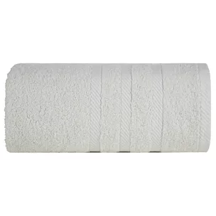 Ręcznik kąpielowy 100x150 cm bawełniany kolor kremowy z ozdobną bordiurą 500 g/m2 MILO Eurofirany