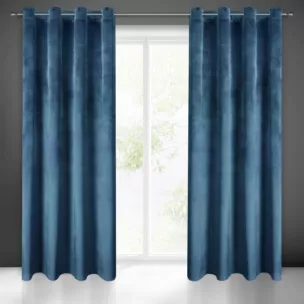 Zasłona granatowa z miękkiego welwetu 140x250 cm przelotka SUZANA Eurofirany