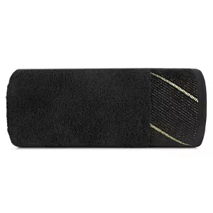 Ręcznik kąpielowy 70x140 cm bawełniany kolor czarny z błyszczącą bordiurą 485 g/m2 EVITA Eurofirany