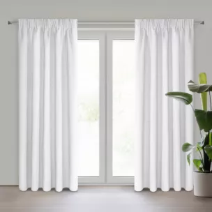 Zasłona biała zaciemniająca gładka półmatowa 135x270 cm taśma LOGAN Eurofirany