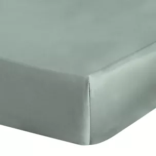 Prześcieradło gładkie z gumką 100x200 cm z satyny bawełnianej kolor szałwiowy 125 g/m2 NOVA 3 Eurofirany