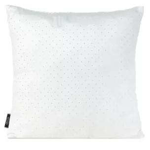 Poszewka na poduszkę 45x45 cm welwetowa zdobiona diamencikami biała ARIADNA Eurofirany