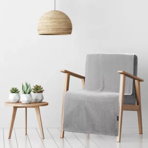 Narzuta na fotel 70x160 cm srebrna o miękkiej strukturze  BUKLA  Eurofirany