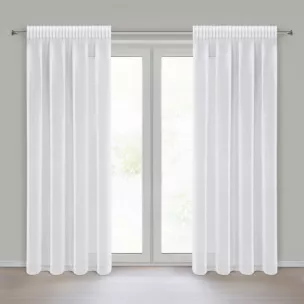 Firana biała z gładkiej matowej etaminy 140x270 cm taśma ELPIDIA Eurofirany