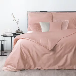 Pościel 140x200 cm gładka z makosatyny bawełnianej kolor pudrowy róż DELIA Reina Line Eurofirany