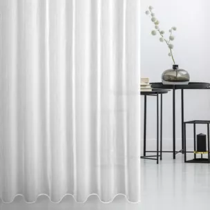 Firana szyta na tunelu biała z delikatnej batystowej tkaniny