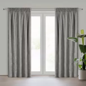 Zasłona szara z szenilowej tkaniny 140x270cm taśma - VANI Eurofirany