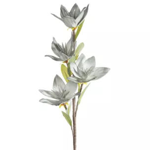 Kwiat sztuczny popielaty z plastycznej pianki foamiran 50 cm Eurofirany