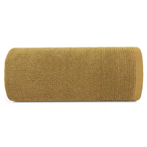 Ręcznik kąpielowy 50x90 cm bawełniany kolor miodowy zdobiony błyszczącą bordiurą 500 g/m2 LARI Eurofirany