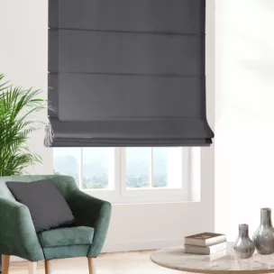 Roleta rzymska grafitowa z gładkiej tkaniny typu dimout