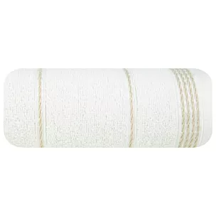 Ręcznik kąpielowy 50x90 cm bawełniany kolor kremowy ze stębnowaną bordiurą 500 g/m2 MIRA Eurofirany