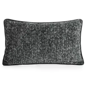 Poszewka na poduszkę 30x50 cm z plecionej szenilowej nici z efektem melanżu stalowa BARI Eurofirany