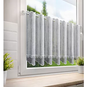 Tkanina firanowa zazdrostka z etaminy zdobiona haftem Eurofirany