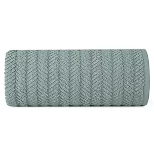 Ręcznik kąpielowy 50x90 cm bawełniany kolor miętowy zdobiony wzorem jodełki 550 g/m2 ETNO Eurofirany