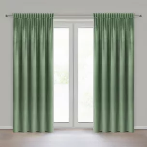 Zasłona ciemnomiętowa z tkaniny welwetowej 140x270 cm taśma ROSA Design 91 Eurofirany