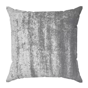 Poszewka szyta szara z miękkiej tkaniny welwetowej z efektem kreszowania