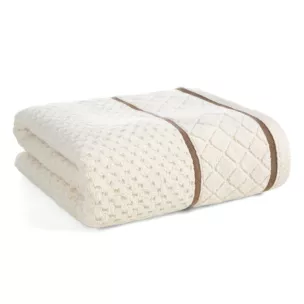 Ręcznik kąpielowy 50x90 cm bawełniany zero twist kremowy o ryżowej strukturze 550 g/m2 FAVORI Eurofirany
