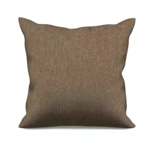 Poszewka szyta jasnobrązowa miękka, szenilowa tkanina o wyraźnym splocie i delikatnym połysku