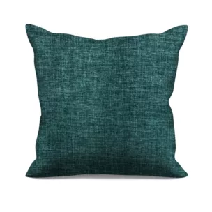 Poszewka szyta turkusowa z tkaniny zaciemniającej typu dimout o naturalnym splocie, z efektem melanżu