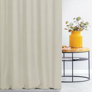 Zasłona szyta na taśmie fala ADESSA kremowa z miękkiej tkaniny o welurowej strukturze