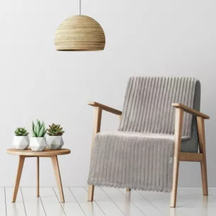 Narzuta na fotel /koc 70x160 cm beżowa z wytłaczanym wzorem i efektem 3D SOFT DESIGN 91 Eurofirany