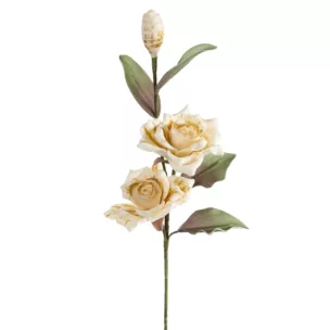 Kwiat sztuczny kremowy z plastycznej pianki foamiran 90 cm Eurofirany
