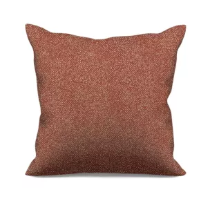 Poszewka szyta czerwono kremowa z tkaniny w drobny wzór, przetykany błyszczącą nicią