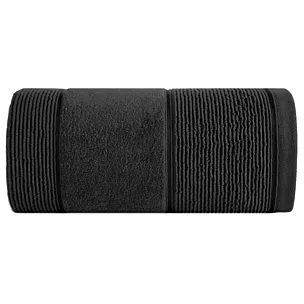 Ręcznik kąpielowy 70x140 cm bawełniany kolor czarny z welurową bordiurą 500 g/m2 EMMA Eurofirany