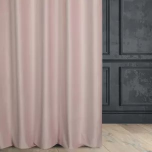 Zasłona szyta na taśmie fala jasnoróżowa z miękkiej półmatowej tkaniny welwetowej