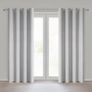 Zasłona srebrna z matowej tkaniny 140x250 cm przelotka LINDA Eurofirany