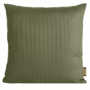 Poszewka na poduszkę 40x40 cm z satyny bawełnianej w prążki oliwkowa VERA Eurofirany
