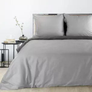Pościel 140x200 cm gładka z satyny bawełnianej kolor jasnoszary, stalowy DINA Diva Line Eurofirany