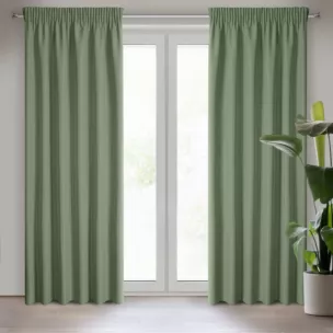 Zasłona oliwkowa z matowej gładkiej tkaniny 140x270 cm taśma RITA Eurofirany