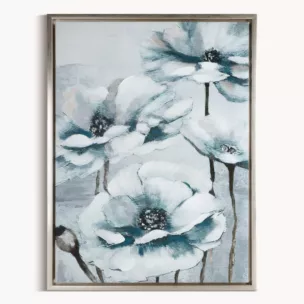 Obraz ręcznie malowany na płótnie  w subtelne kwiaty Eurofirany