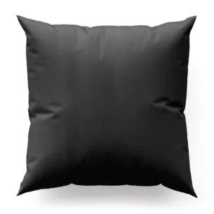 Poszewka szyta czarna z miękkiej tkaniny o naturalnym splocie w stylu ekologicznym