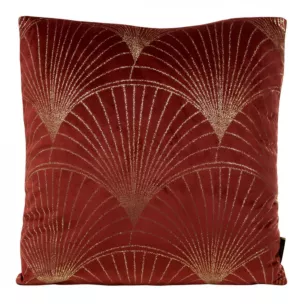 Poszewka na poduszkę 45x45 cm welwetowa ze złotym nadrukiem bordowo BLINK 21 Eurofirany