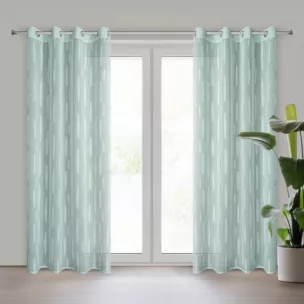 Firana miętowa zdobiona aplikacją 140x250 cm przelotka ALENI Eurofirany