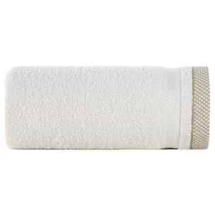 Ręcznik do rąk 30x50 cm bawełniany kolor kremowy z bordiurą w paski 500 g/m2 ABBIE Eurofirany