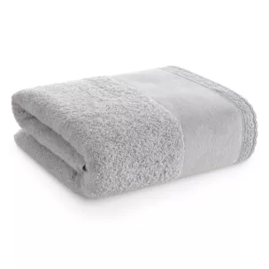 Ręcznik do rąk 30x50 cm bawełniany kolor srebrny z koronkową bordiurą 500 g/m2 EMI Eurofirany