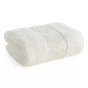 Ręcznik kąpielowy z bawełny 70x140 cm kolor pudrowy róż z wytłaczanym roślinnym motywem ALBA Eurofirany