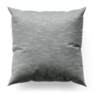 Poszewka szyta popielata z matowej luźnotkanej tkaniny z efektem melanżu, wykończona obciążnikiem