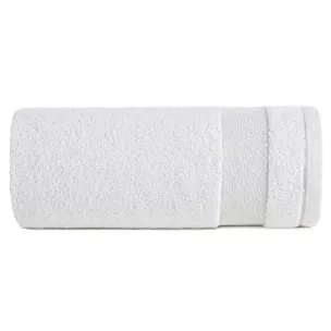 Ręcznik kąpielowy 50x90 cm bawełniany kolor biały z ozdobną bordiurą 500 g/m2 NESSY Eurofirany