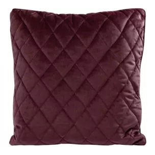 Poszewka na poduszkę 45x45 cm welwetowa pikowana we wzór karo z ozdobną wypustką na brzegach bordowa VELVET 27 EUROFIRANY PREMIUM