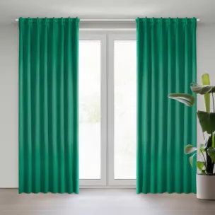 Zasłona ciemnozielona zaciemniająca 140x300 cm taśma imitująca flex MILAN Eurofirany