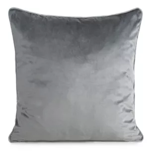 Poszewka na poduszkę 45x45 cm welwetowa o delikatnym połysku z ozdobną lamówką stalowa GAJA 2 Eurofirany